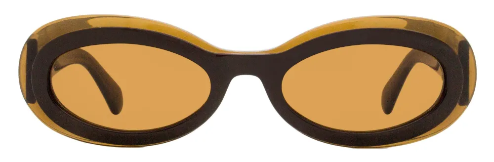 Ferragamo tortoiseshell oval sunglasses - Marrone