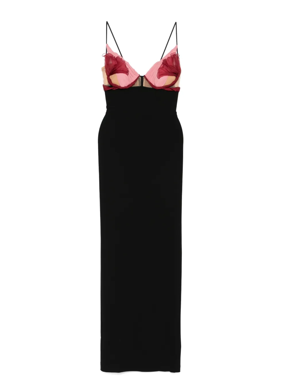 Nensi Dojaka Evie Petal maxi dress - Nero