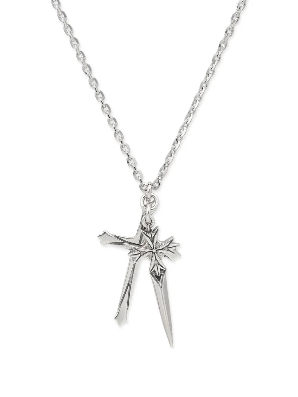 Emanuele Bicocchi large Pugnale+Cross necklace - Argento