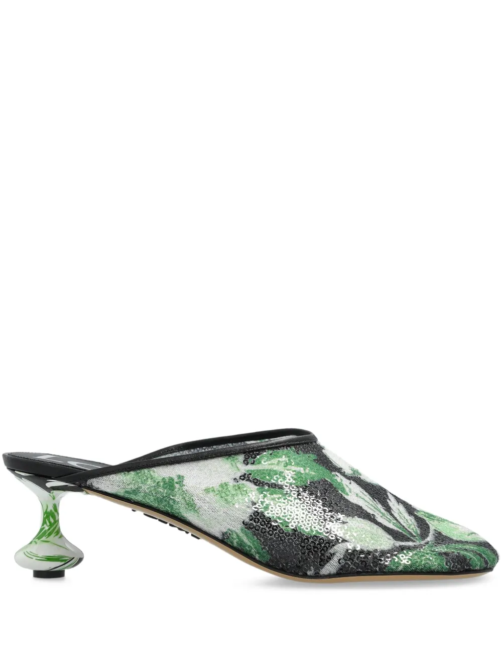 LOEWE Mules a fiori 45mm - Nero
