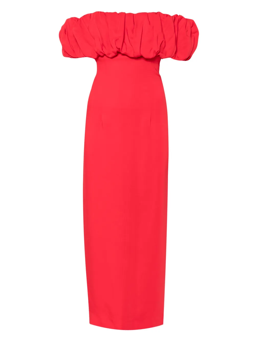 Rowen Rose Bardot-neckline midi dress - Rosso