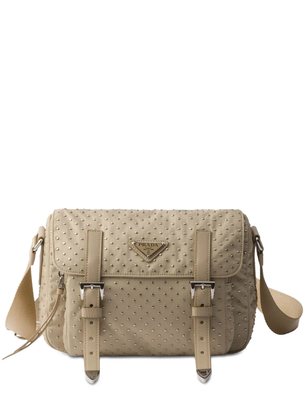 Prada spike-embellished crossbody bag - Toni neutri