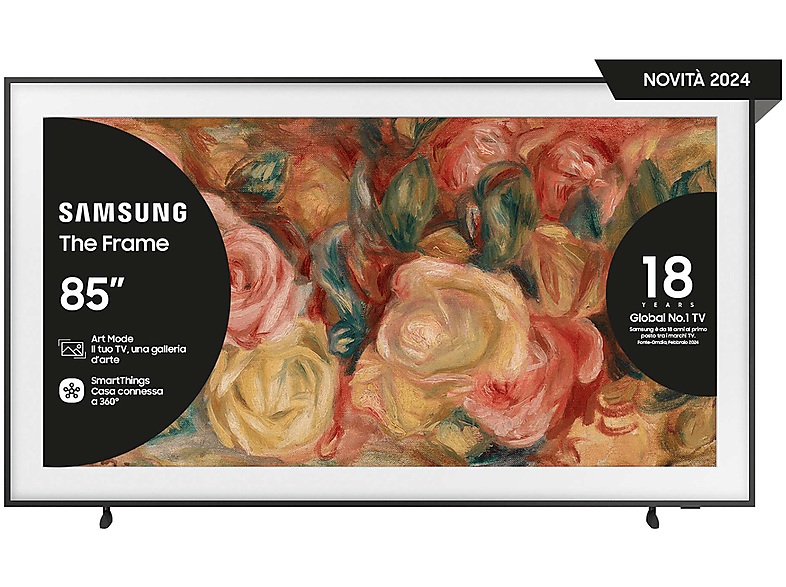 Samsung The Frame Qe85Ls03Dauxzt Tv Qled, 85 ", Qled 4K