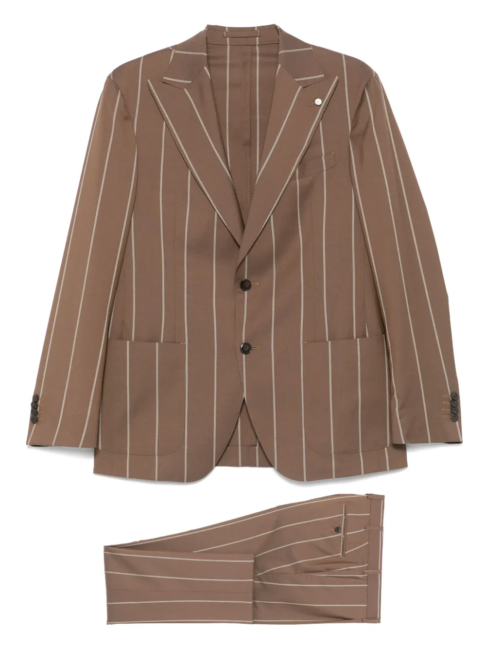 LUIGI BIANCHI MANTOVA pinstriped suit - Marrone