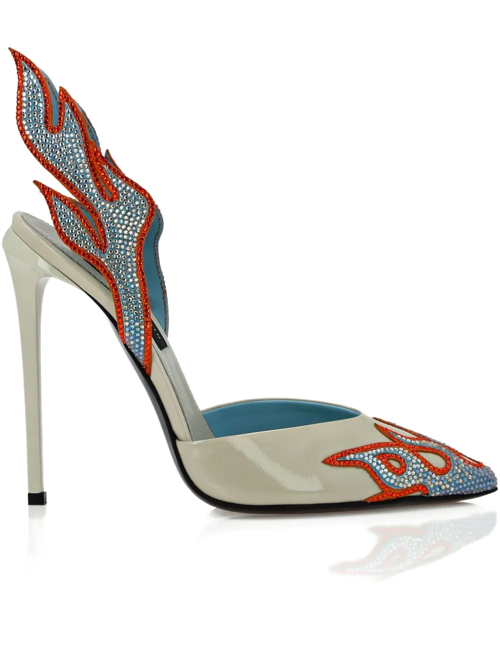 Philipp Plein 120mm flame-detail stiletto heels - Toni neutri