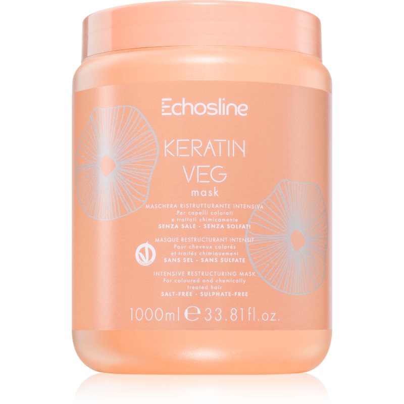 Echosline Keratin Veg Mask Maschera Nutriente Intensa Per Capelli Secchi E Porosi Con Amminoacidi 1000 Ml