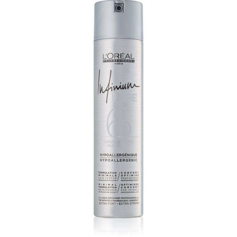 L’Oréal Professionnel Infinium Pure Lacca Per Capelli Ipoallergenica Con Fissaggio Extra Forte Senza Profumazione 300 Ml
