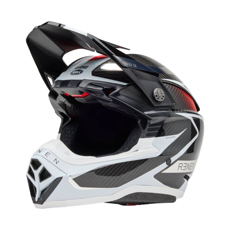 Casco Cross Bell Moto-10 Spherical 2025 Renen Raycon Nero Bianco ECE 06 XL