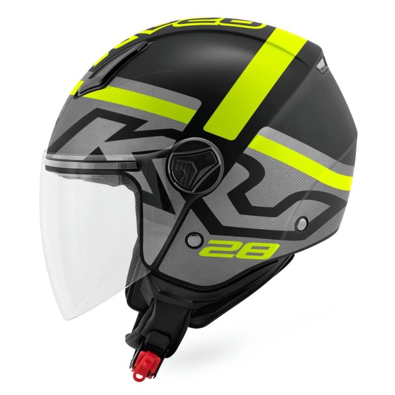 Casco Demi-Jet Kappa KV28R Evo Join Nero Titanio Giallo L