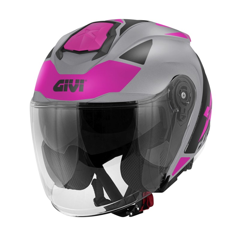 Casco Jet Givi X.25 Target Titanio Opaco Rosa M