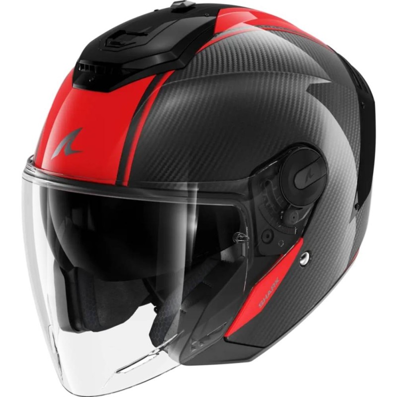 Casco Jet Shark Rs Jet Carbon Skin Nero Rosso XL