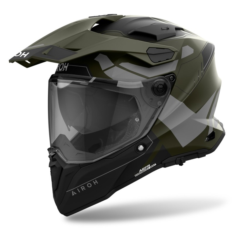 Casco Touring Airoh Commander 2 Reveal Verde Militare XS