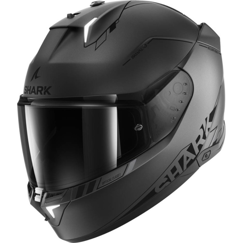 Casco Integrale Shark Skwal i3 Blank Sp Antracite Nero Silver Opaco M