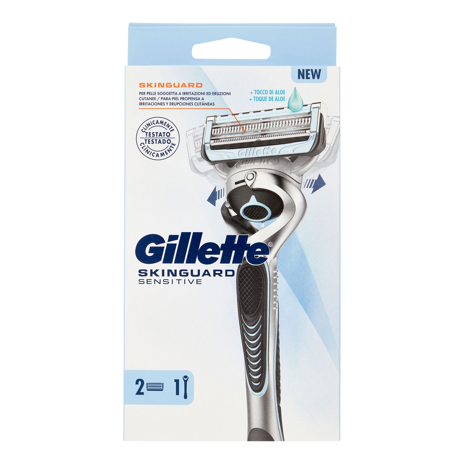 Rasoio Uomo Skinguard Sensitive Flexball, 1 Manico + 1 Lamette Barba