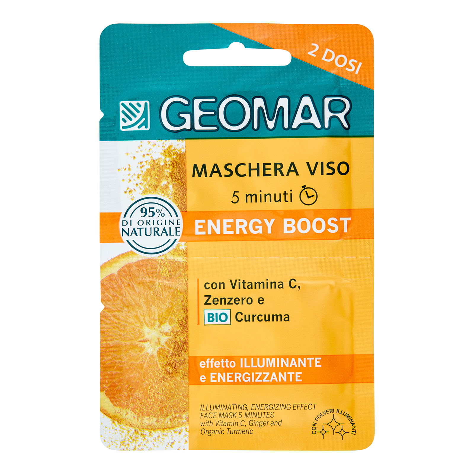 Maschera Viso 5 Minuti Energy Boost 2 X 7,5 Ml 15 ml