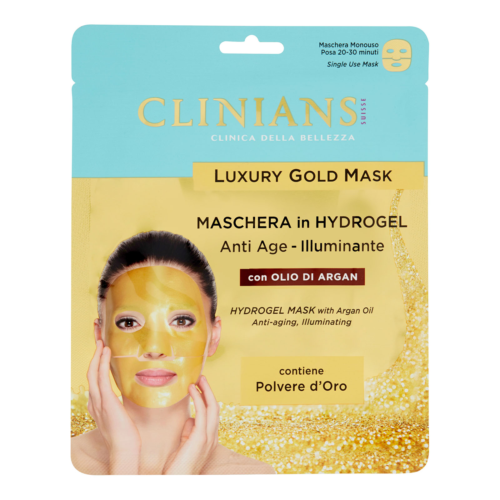Luxury Gold Mask Maschera In Hydrogel Anti Age - Illuminante Con Olio Di Argan 25 G