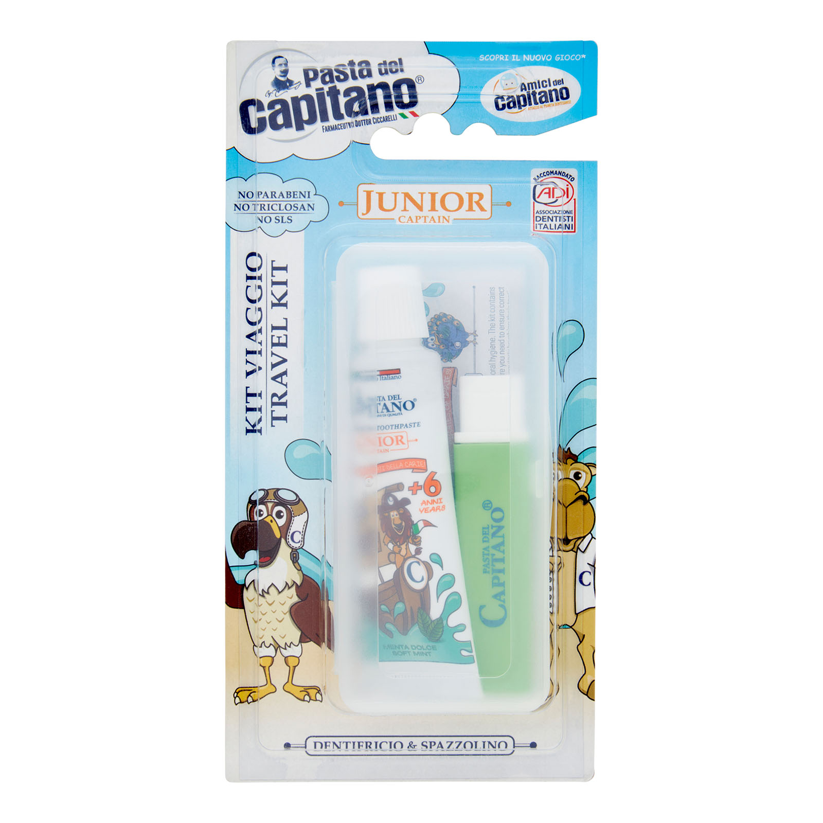 Kit Viaggio Junior Captain Spazzolino Morbido E Dentifricio 20 Ml