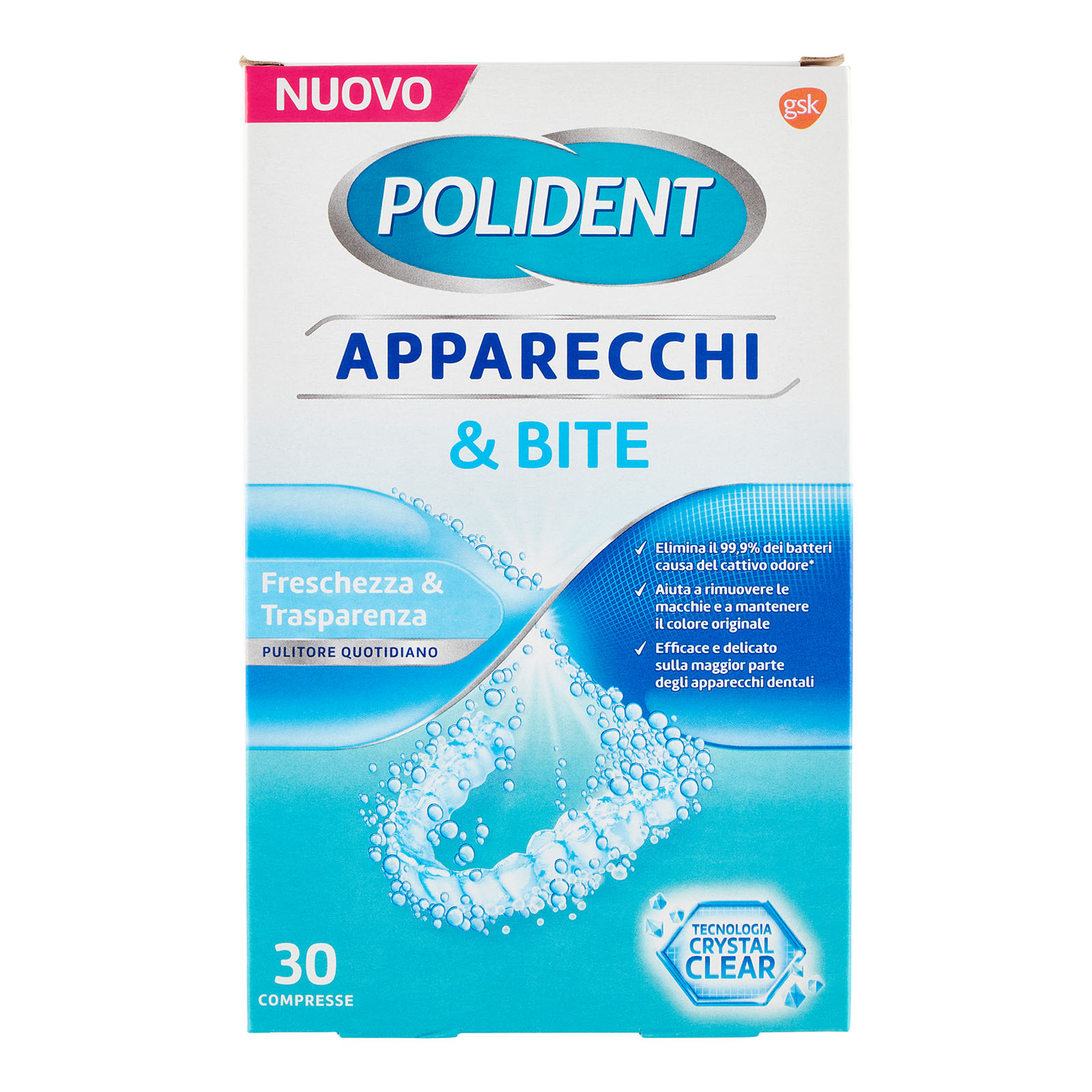 Apparecchi & Bite Freschezza & Trasparenza Pulitore Quotidiano Compresse 30 Pz