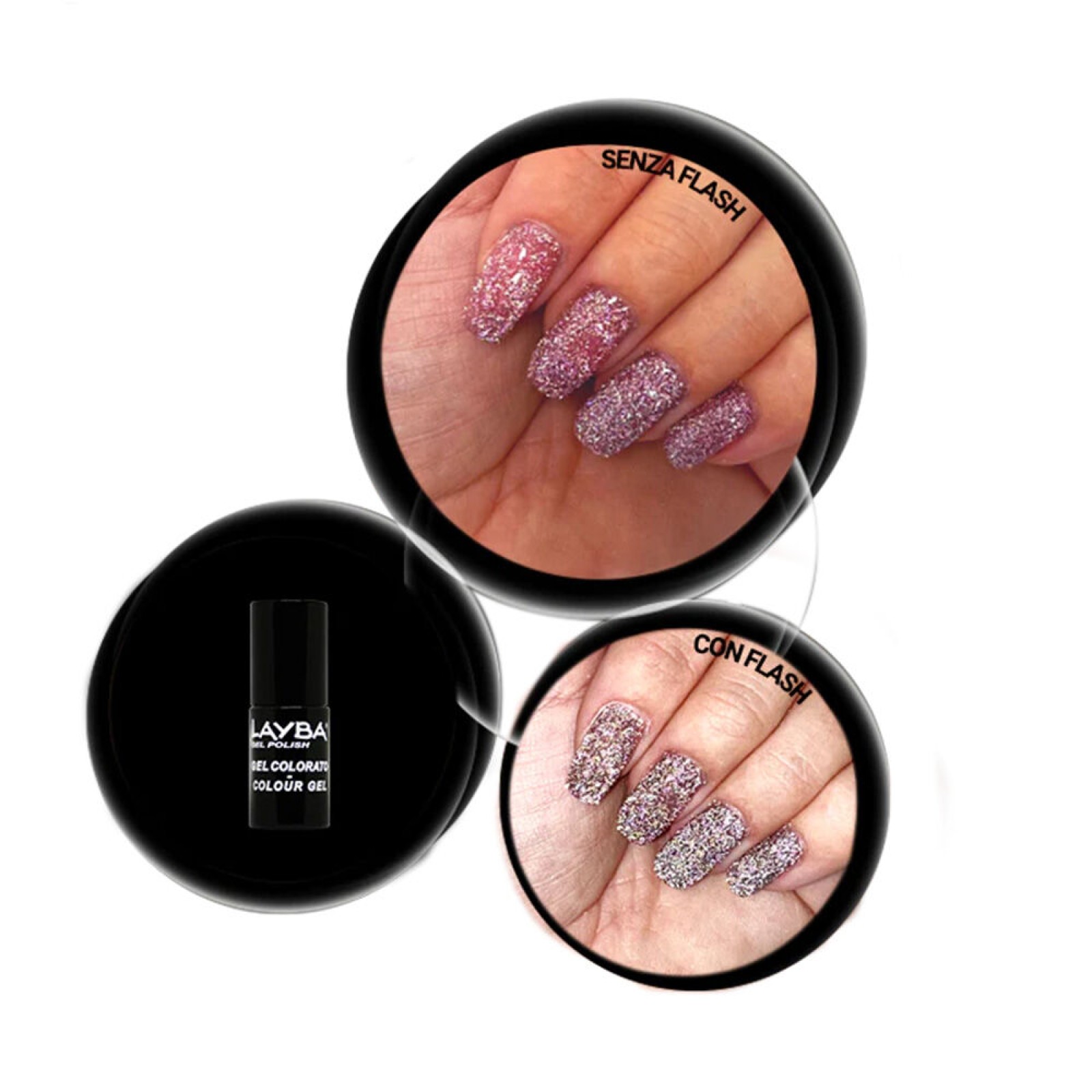 Smalto Unghie Semipermanente - Glitter N. 754