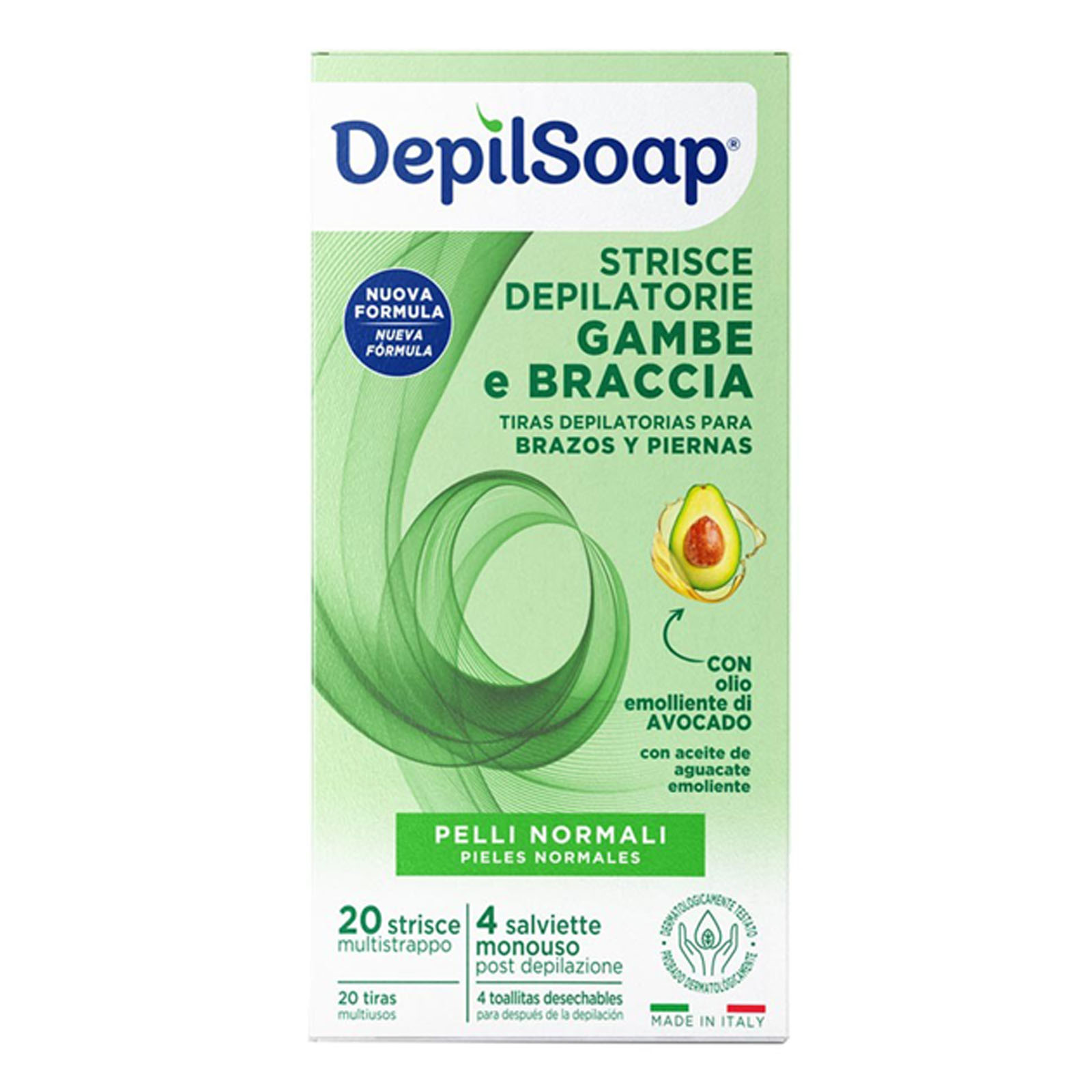 Strisce Depilatorie Corpo 20 Strisce + 4 Salviette Pelle Normale