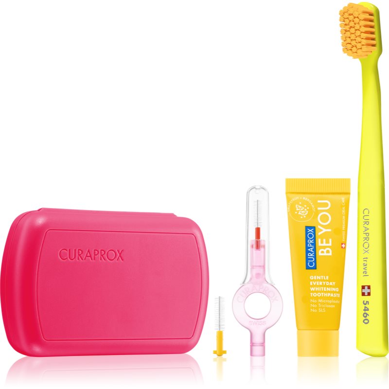 Curaprox Travel Set Set Di Cosmetici Da Viaggio Per Denti, Lingua E Gengive Magenta
