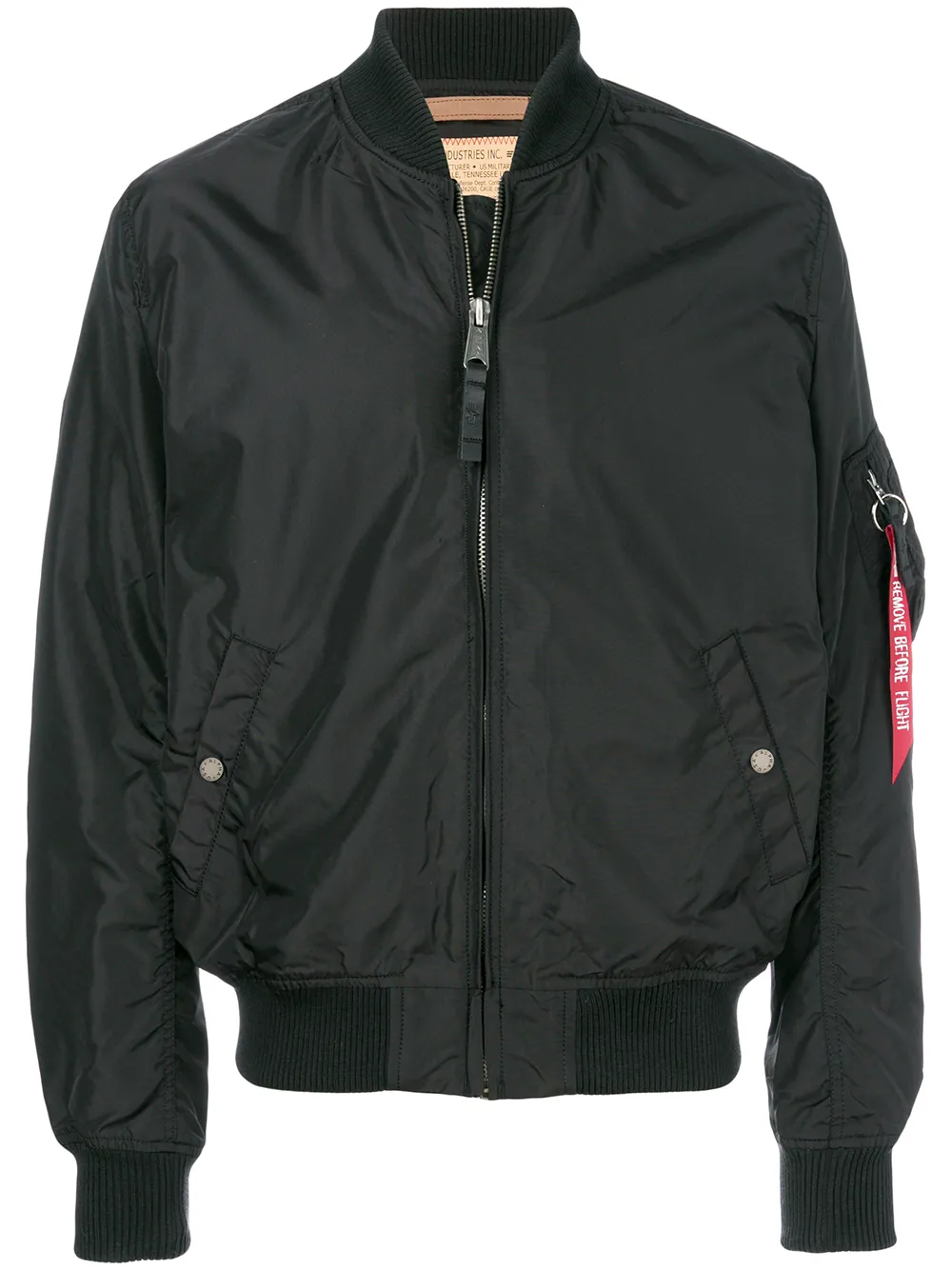 Alpha Industries Bomber con zip - Nero