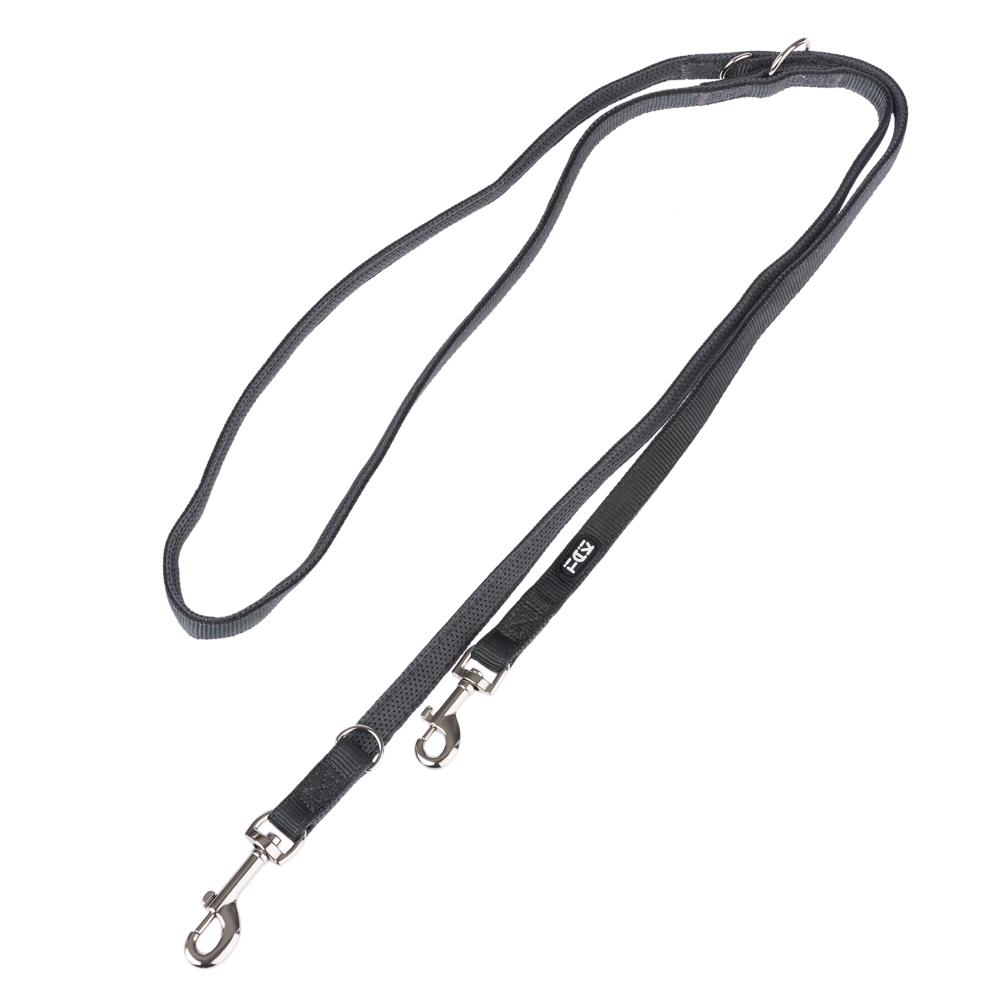 Guinzaglio per cani a maglia TIAKI, antracite - 200 cm di lunghezza, 15 mm di larghezza