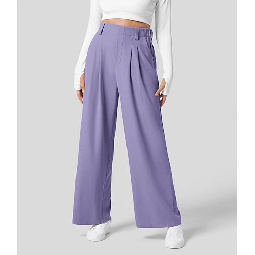 Per donna Taglia EU / US Pantaloni Casual / Sportivo Lunghezza intera Naturale Confortevole Micro-elastico Vinaccia Ametista Verde translucido Tessuto
