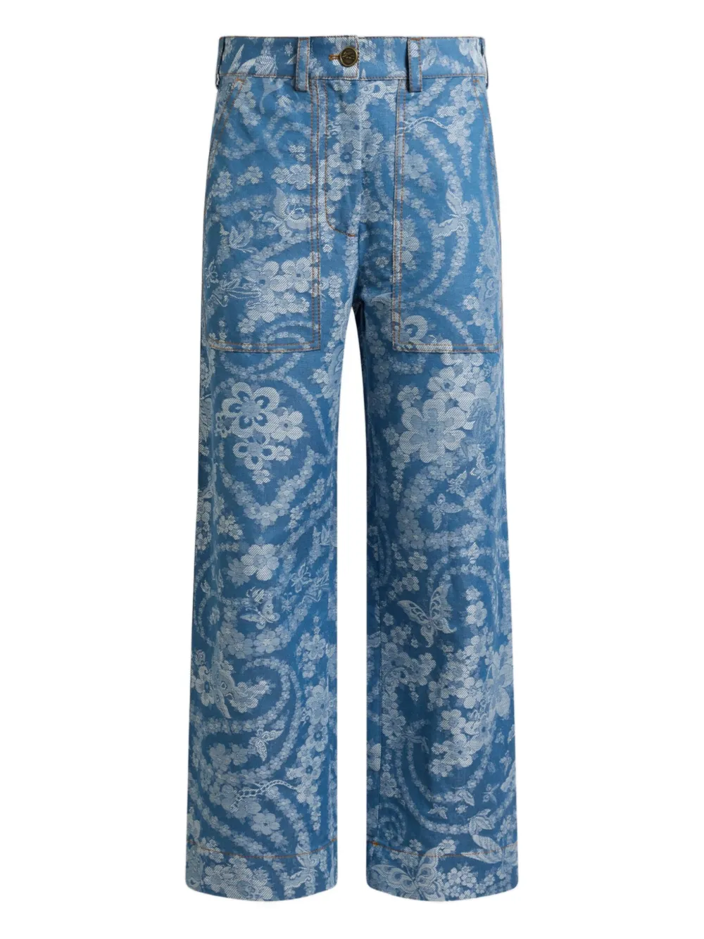 ETRO jacquard-pattern trousers - Blu