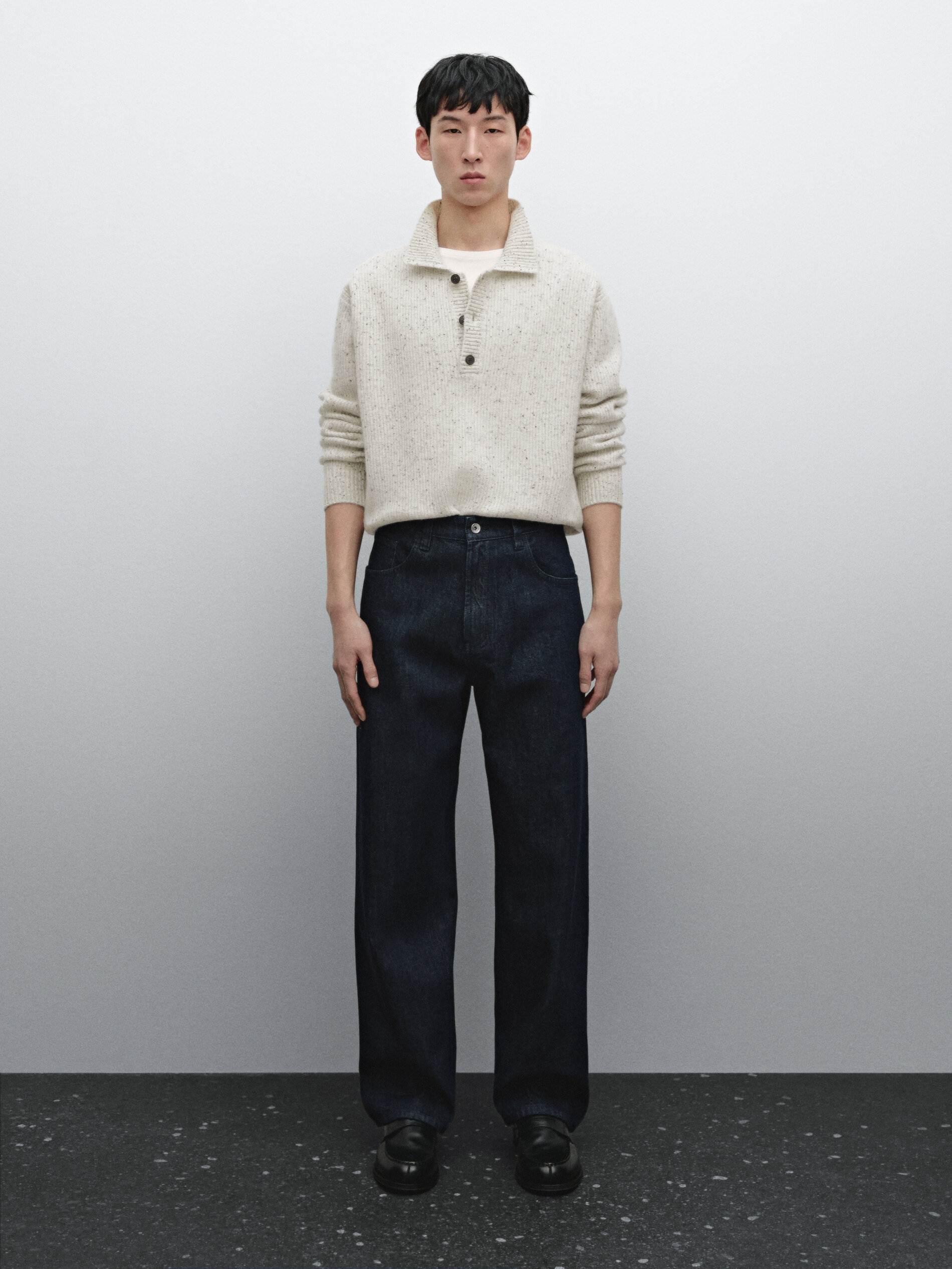 Jeans Wide Leg 100% Cotone - Indigo - 31 (It 46) - Massimo Dutti - Maschile