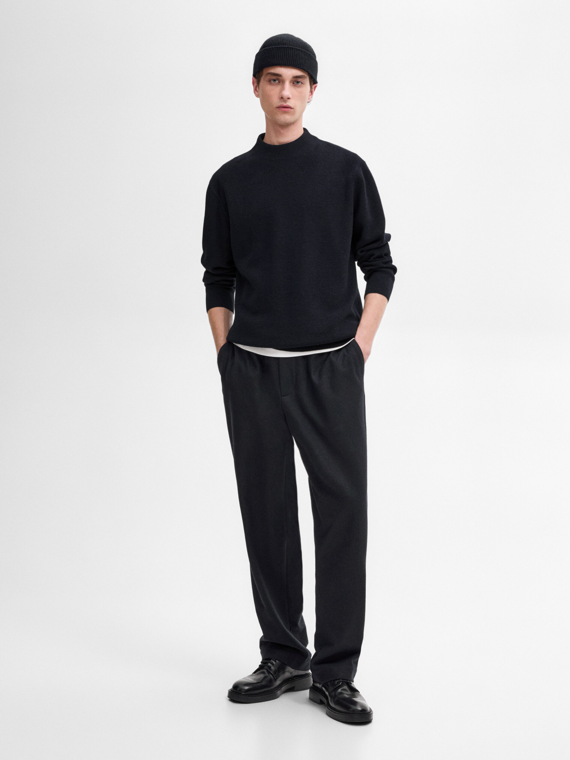 Maglia Con Mezzo Collo - Blu Marino - M - Massimo Dutti - Maschile