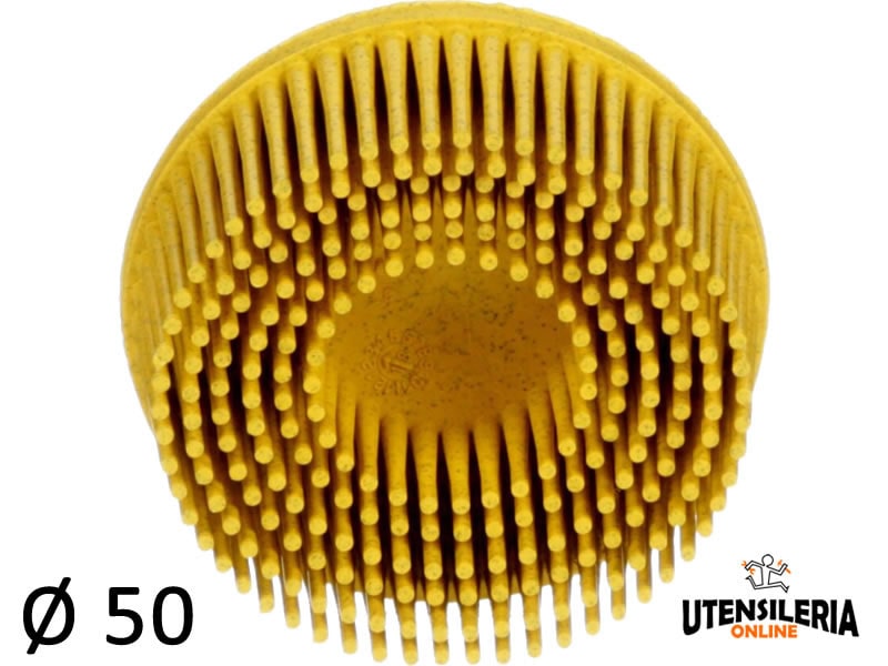 Dischi a tazza Bristle 3M attacco Roloc��� �� 50 mm grana 80 (10pz)