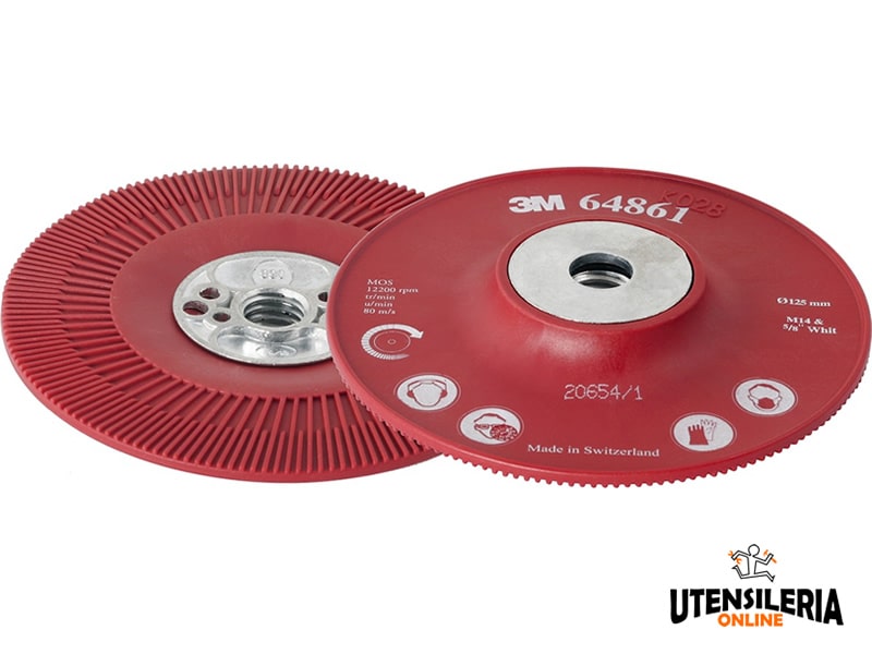 Platorello flessibile rosso a coste per dischi fibrati 3M Cubitron��� II d.115