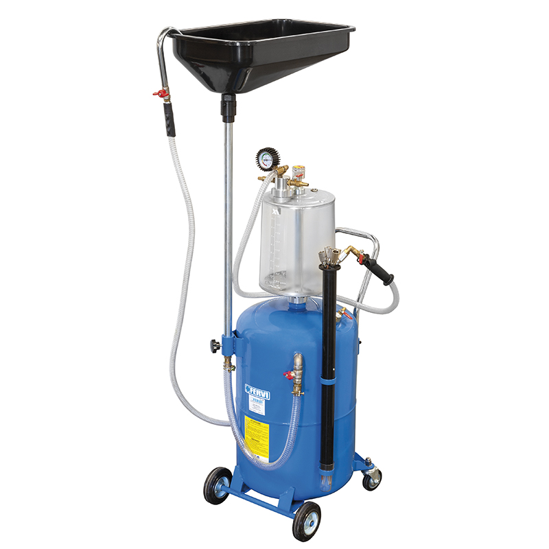 Unit�� aspira olio Fervi 0596 pneumatica carrellata con serbatoio da 70 l