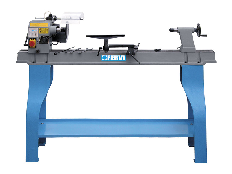 Tornio da legno Fervi 0758 230V 0,75kW con trasmissione a cinghia velocit�� variabile