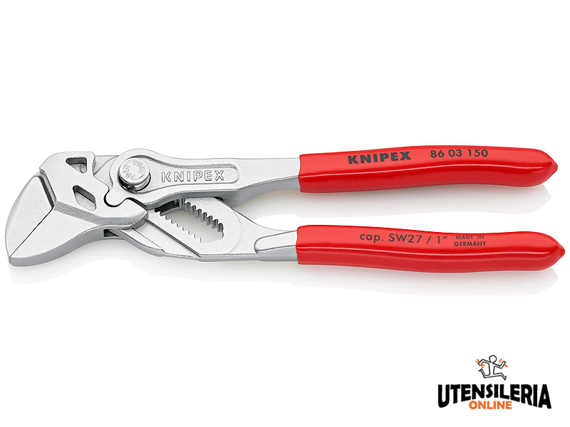 Knipex pinza chiave cromata rivestita in resina sintetica per tubi e dadi, 150mm