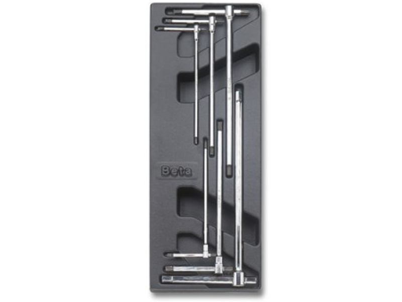 Assortimento 6 chiavi a T con tre estremit�� maschio esagonali Beta T68 in termoformato rigido ABS