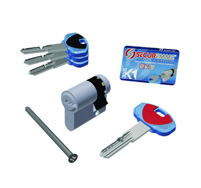 Mezzo cilindro di sicurezza K1 cifratura a 6 perni 40mm 30-10mm