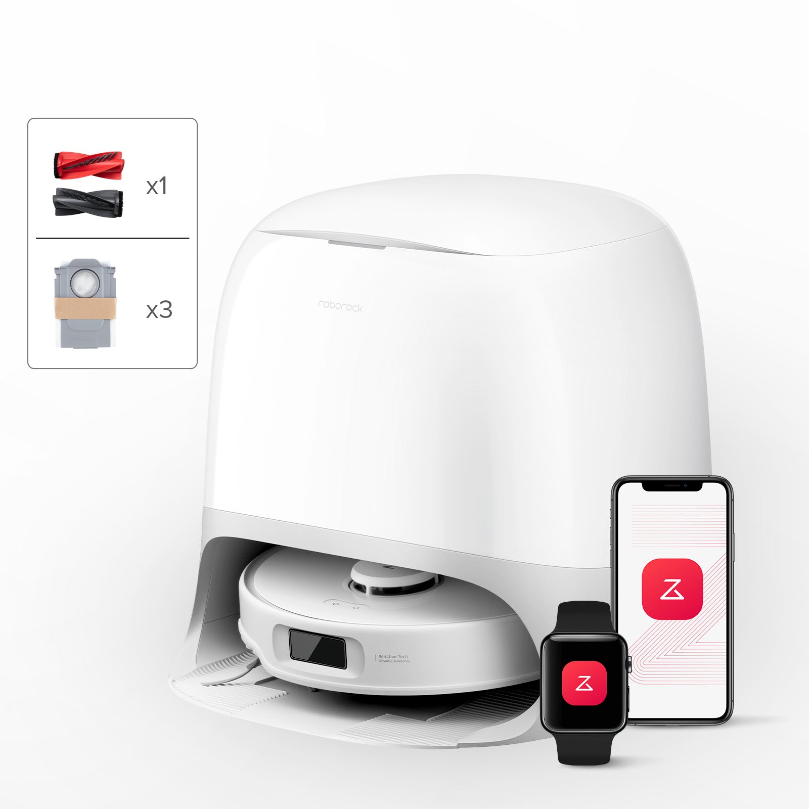 Robot aspirapolvere Roborock Qrevo Curv S5X Set con stazione multifunz