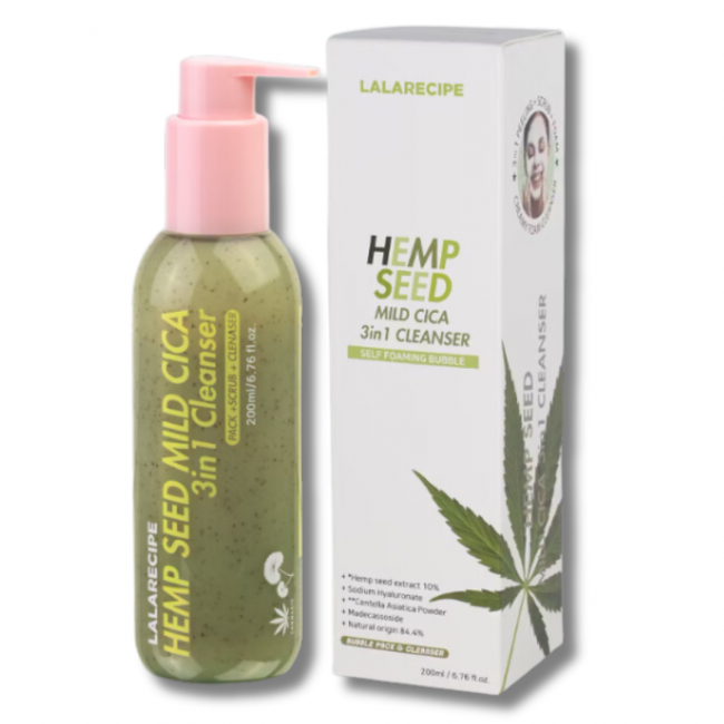 Lalarecipe - Seoul Cosmetics Co Lalarecipe Hemp Seed Mild Cica 3in1 Cleanser 200 Ml