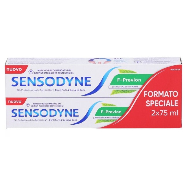 Haleon Italy - Sensodyne F-previon Fresh Mint Dentifricio - 2 Pezzi Da 75ml