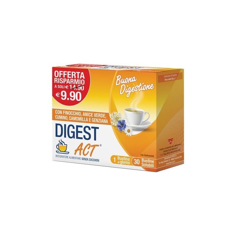 Felpharma Srl - F&f Digest Act 30 Bustine Solubili Senza Zuccheri