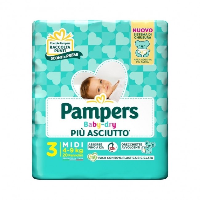 Fater - Pampers Baby Dry Pannolino Midi 4-9kg - 20 Pannolini