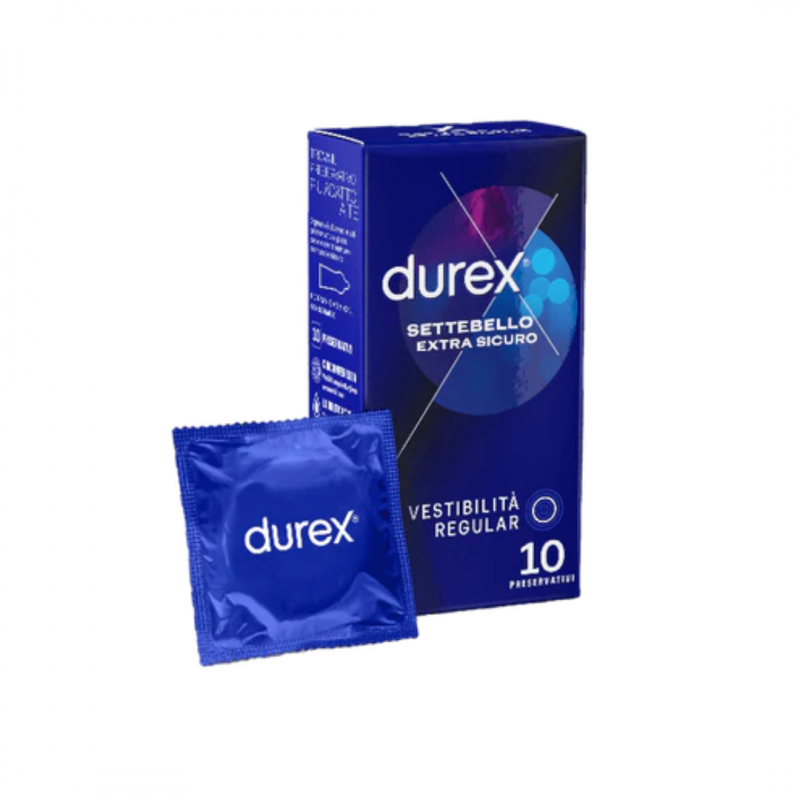 Reckitt Benckiser - Durex Settebello Extrasicuro Vestibilità Regular - 10 Pezzi
