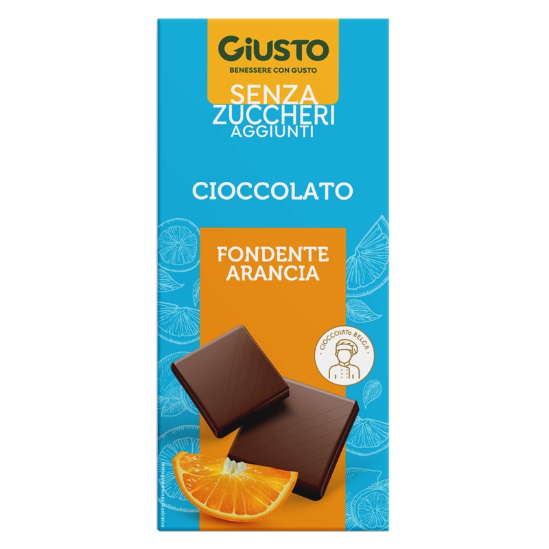 Giusto - Farmafood Giusto Senza Zucchero Cioccolato Fondente Arancia 85 G