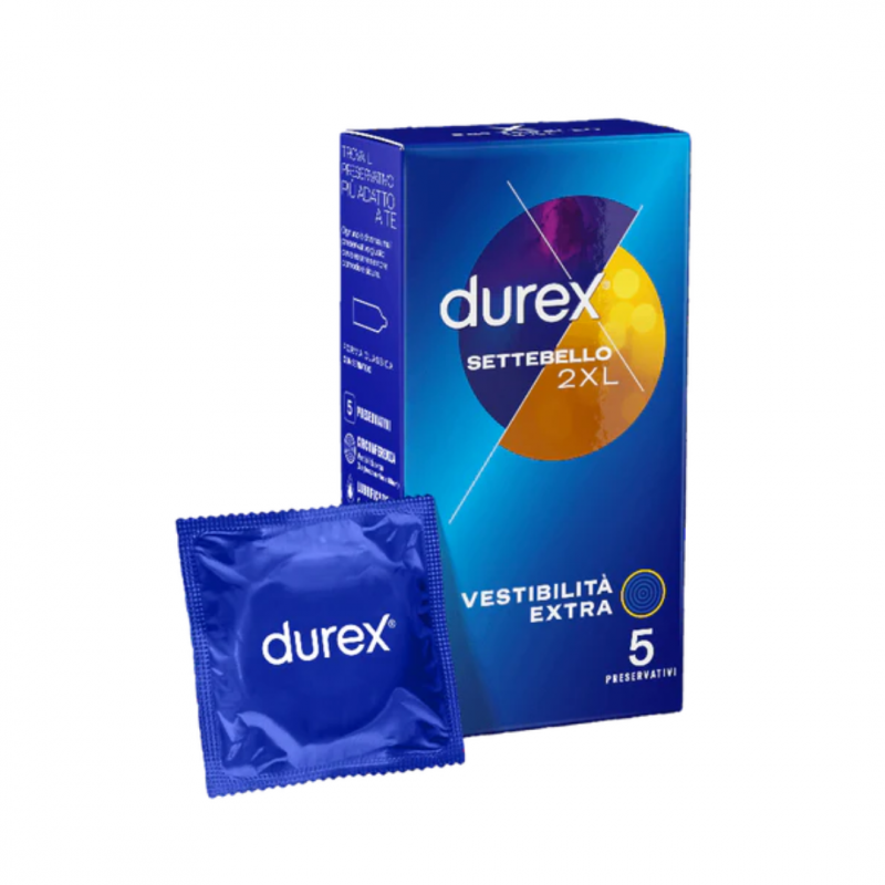 Reckitt Benckiser - Durex Settebello 2xl Vestibilità Ampia - 5 Pezzi