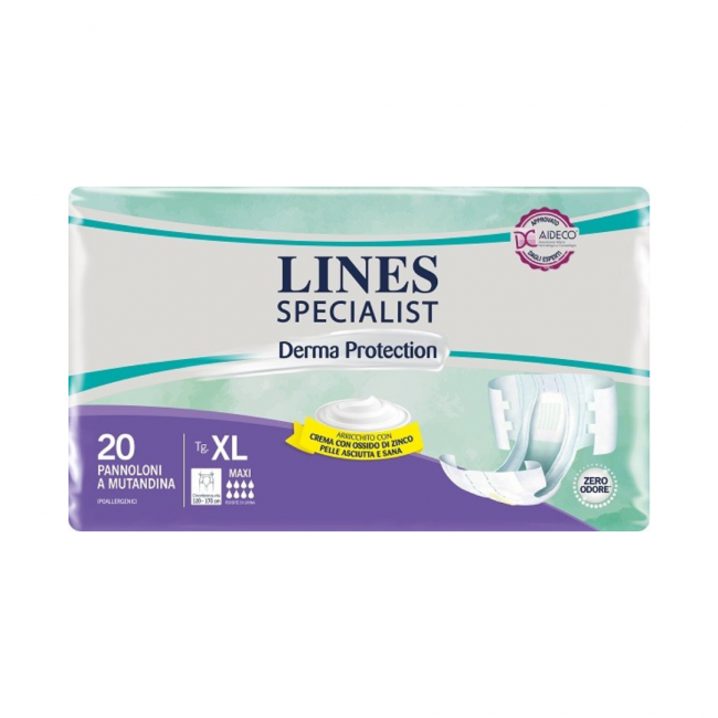 Lines - Lines Specialist Derma Protection Pannolone A Mutandina Maxi Taglia Xl - 20 Pezzi