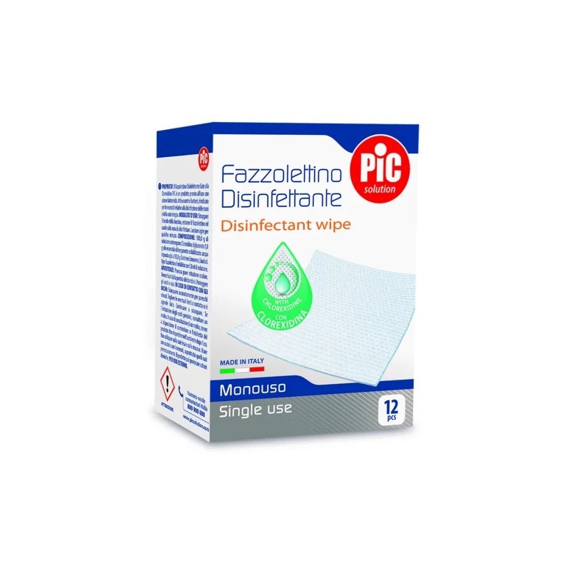 Pic Solution - Pikdare Pic Solution Fazzolettini Disinfettanti 12 Pezzi