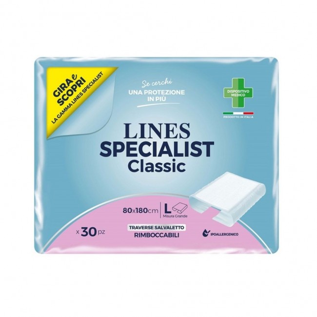Lines - Lines Specialist Classic Traverse Salvaletto Assorbenti 80x180 - 30 Pezzi