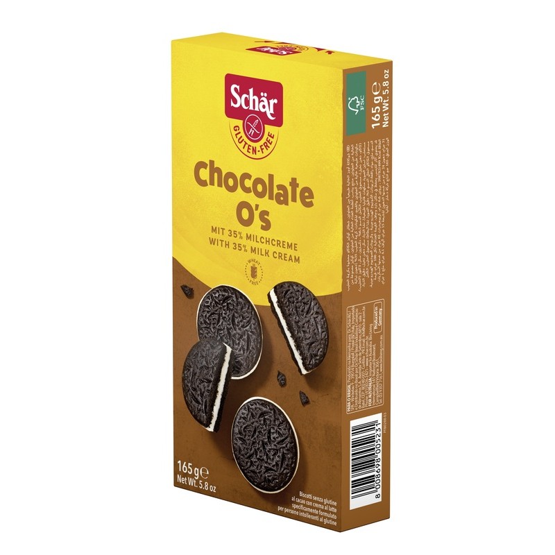 Schar - Dr. Schar Schar Chocolate O's Biscotti Al Cacao Con Crema Al Latte 165 G